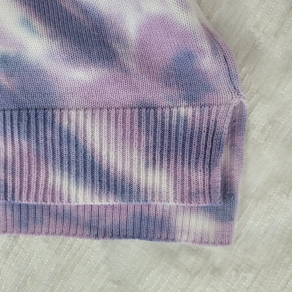 Design History White Purple Swirl Tie Dye crew neck sweater long sleeve party S - Picture 7 of 8